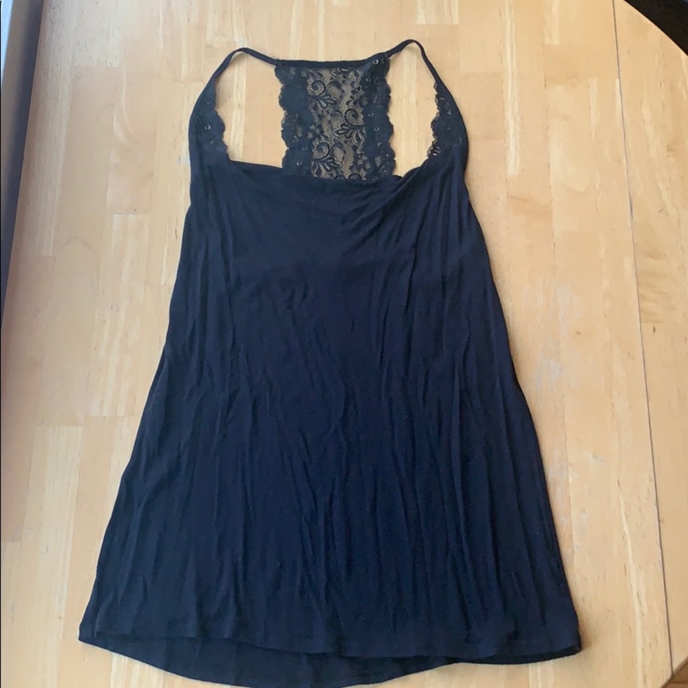 Express racer back tank with lace detail